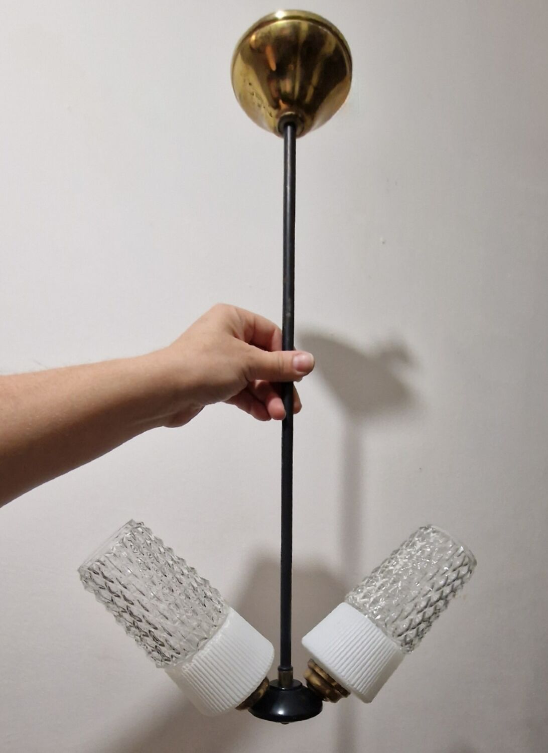 Chandelier 2 burners with chiseled glasses