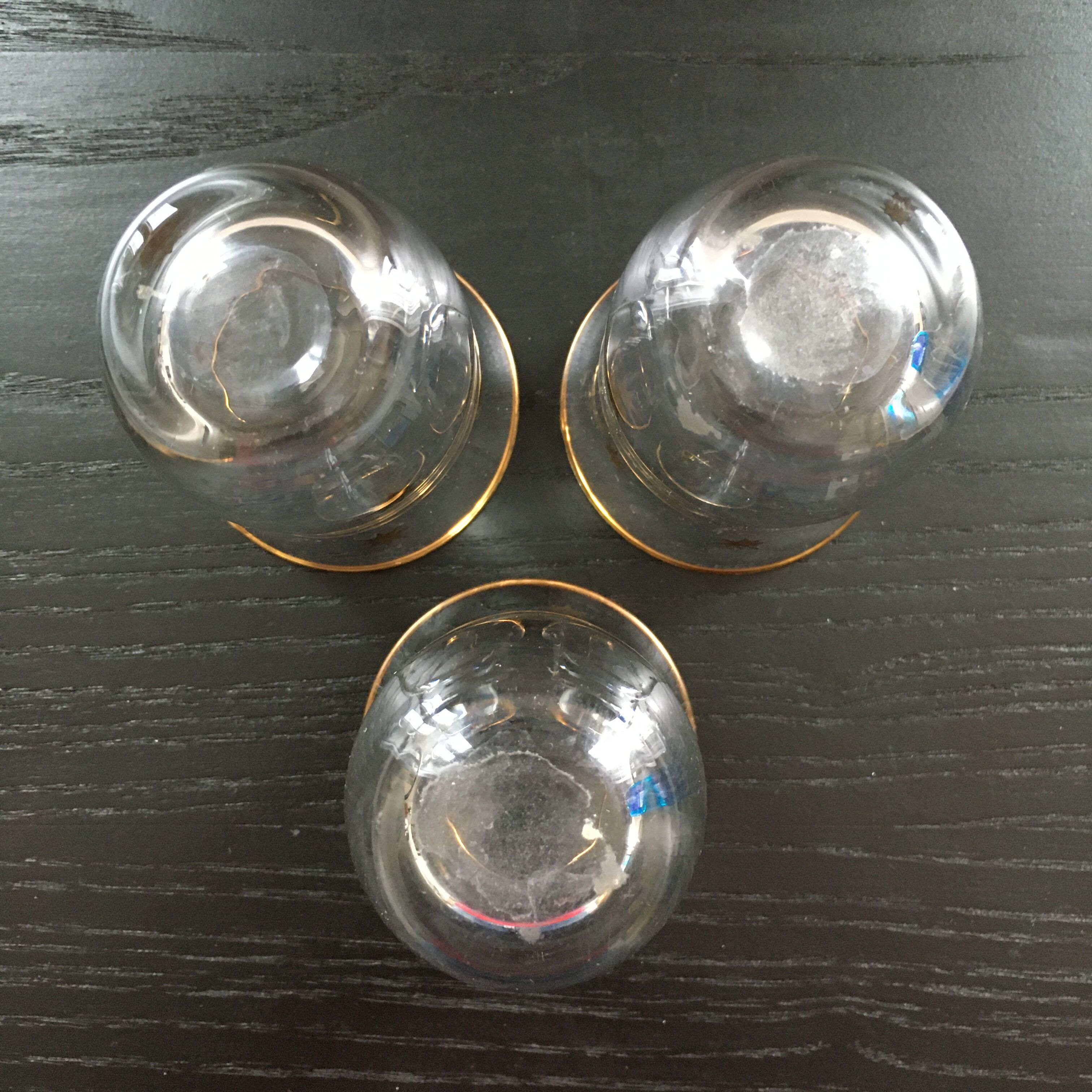 Lot 3 glasses golden stars