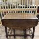 Solid wood farmhouse table with drop-leaves