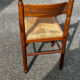 Set of 3 vintage wooden and straw chairs – 1950s