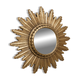 Vintage 1970s convex witch's eye sunburst mirror