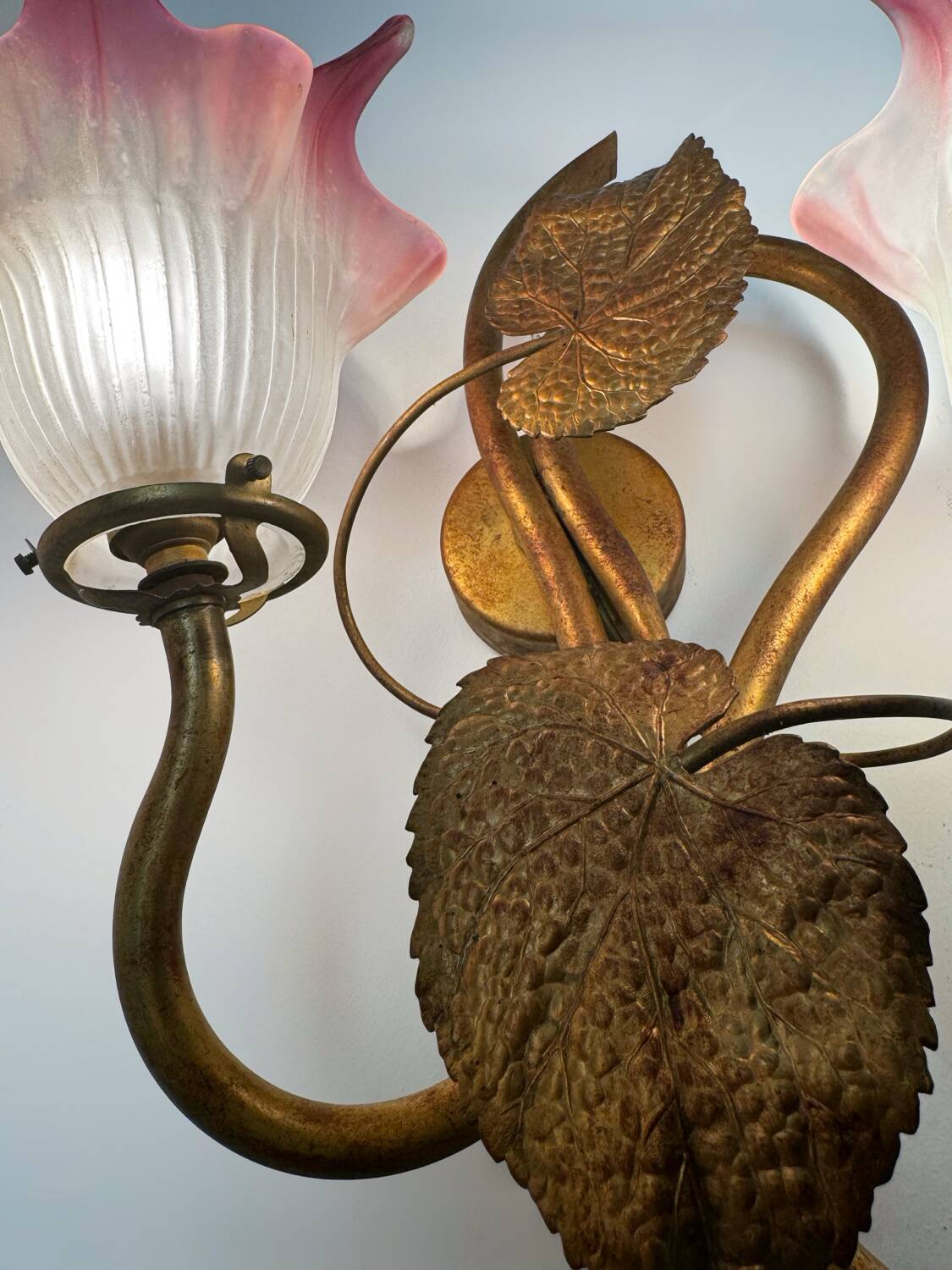 60s golden plant theme wall light