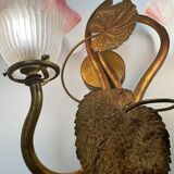 60s golden plant theme wall light