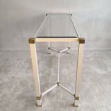 Iconic white console with designer spacer, signed Pierre Vandel Paris
