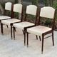 4 Scandinavian chairs in solid wood and white imitation leather