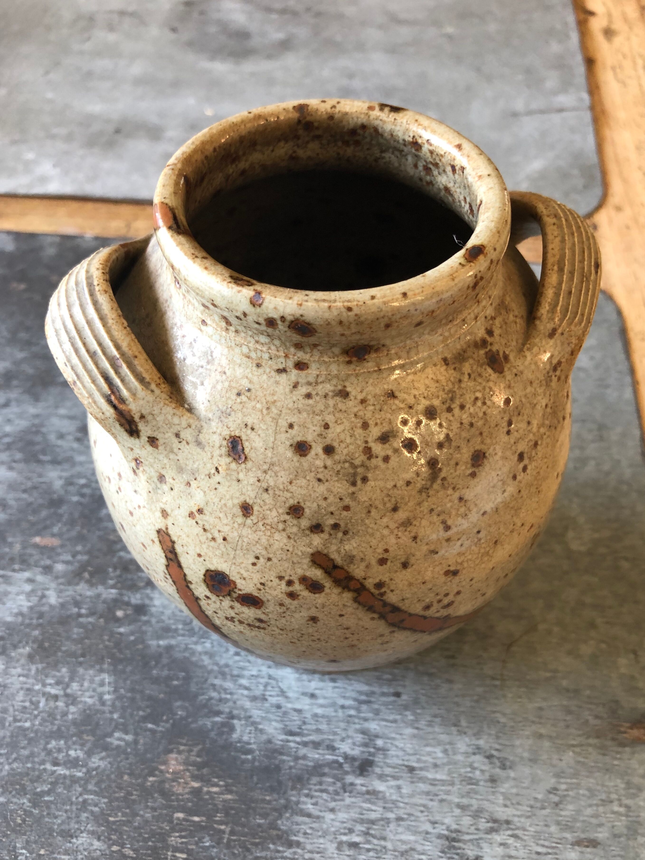 Flamed ceramic pot 70s