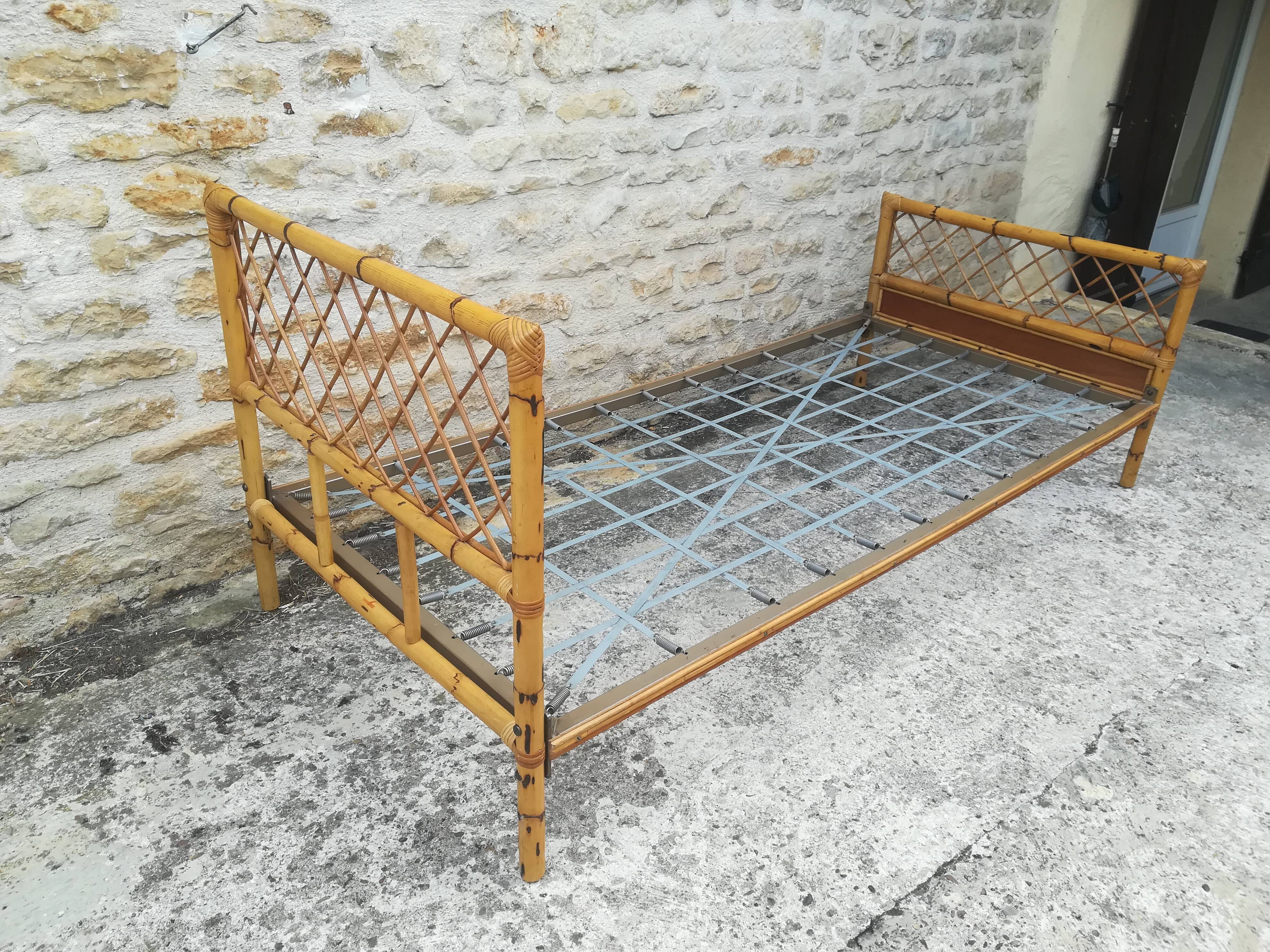 Bamboo and rattan bed