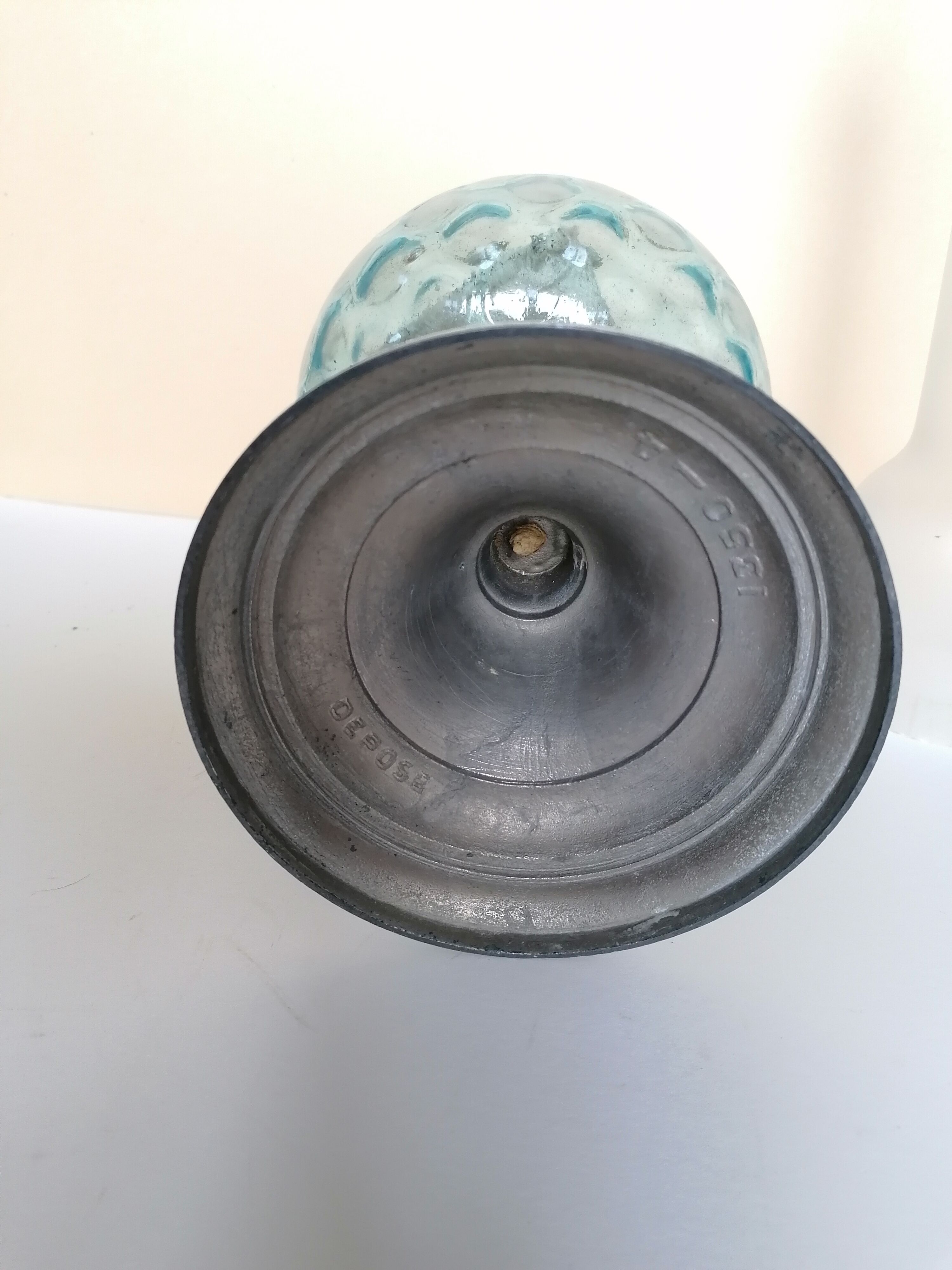 Blue glass kerosene lamp