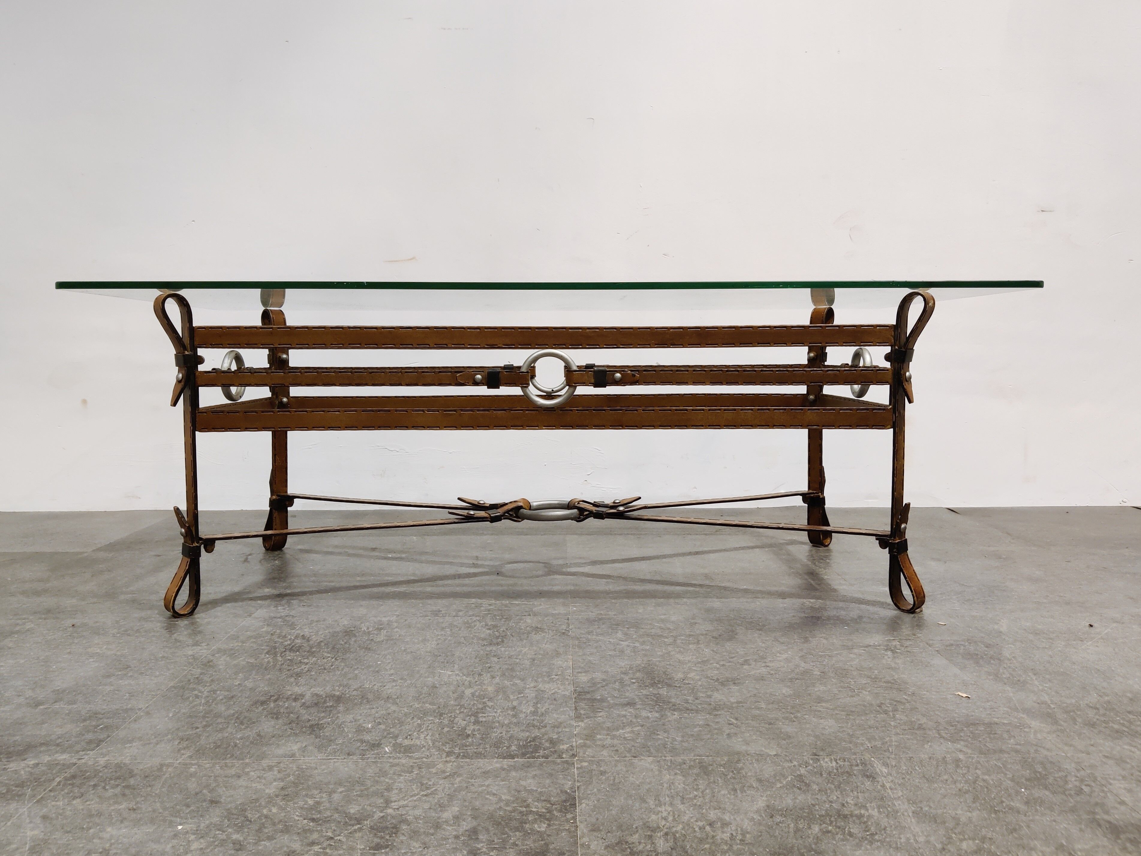 Mid century faux leather coffee table, 1960s