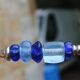 Vintage carving set knife and fork – handles made of blue glass beads