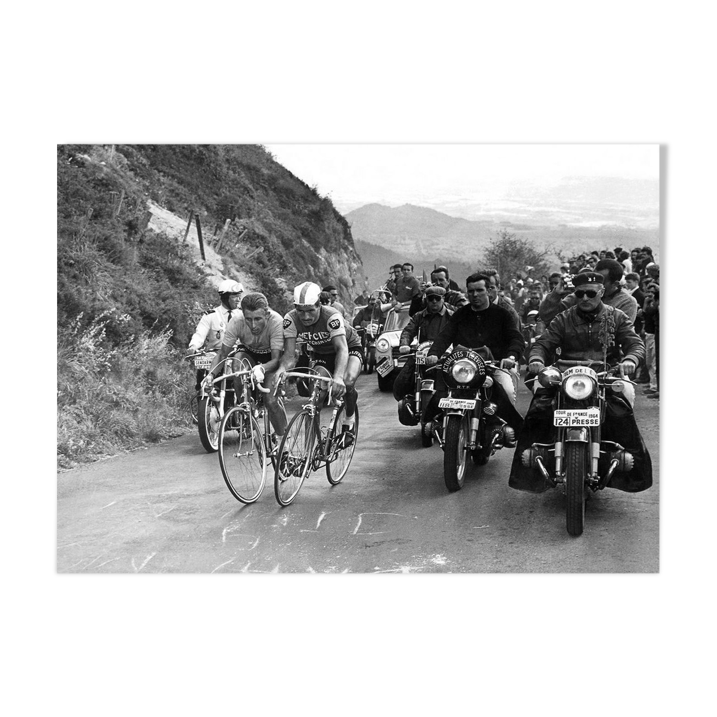 Photography, "Jacques Anquetil and Raymond Poulidor", Tour de France, 1964 / 15 x 20 cm