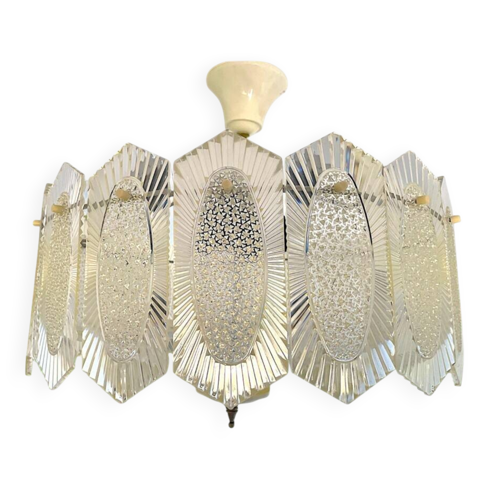 Mid century modern plexiglass chandelier for 4 lights