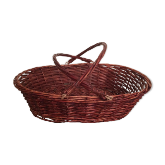 Rattan basket with handles