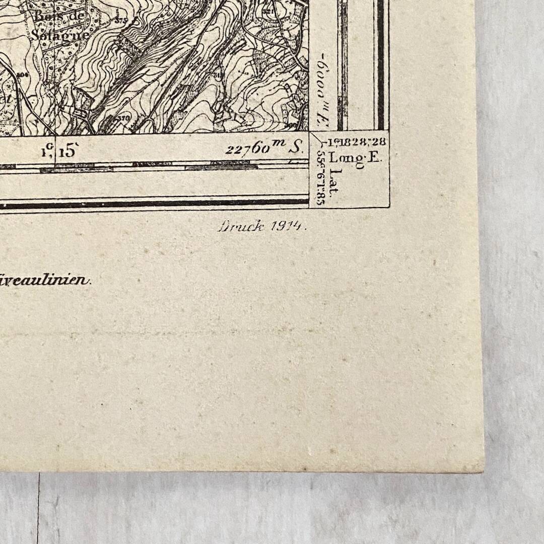 Map of the surroundings of Marche-en-Famenne Belgium vintage 1914