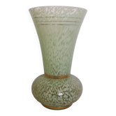 Green speckled glass vase from Clichy with gold threads.