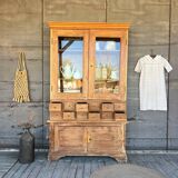 Old display cabinet in raw wood
