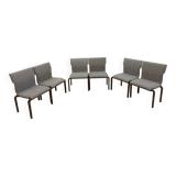 Nesting walnut chairs, Sauder designare, 1960s, USA