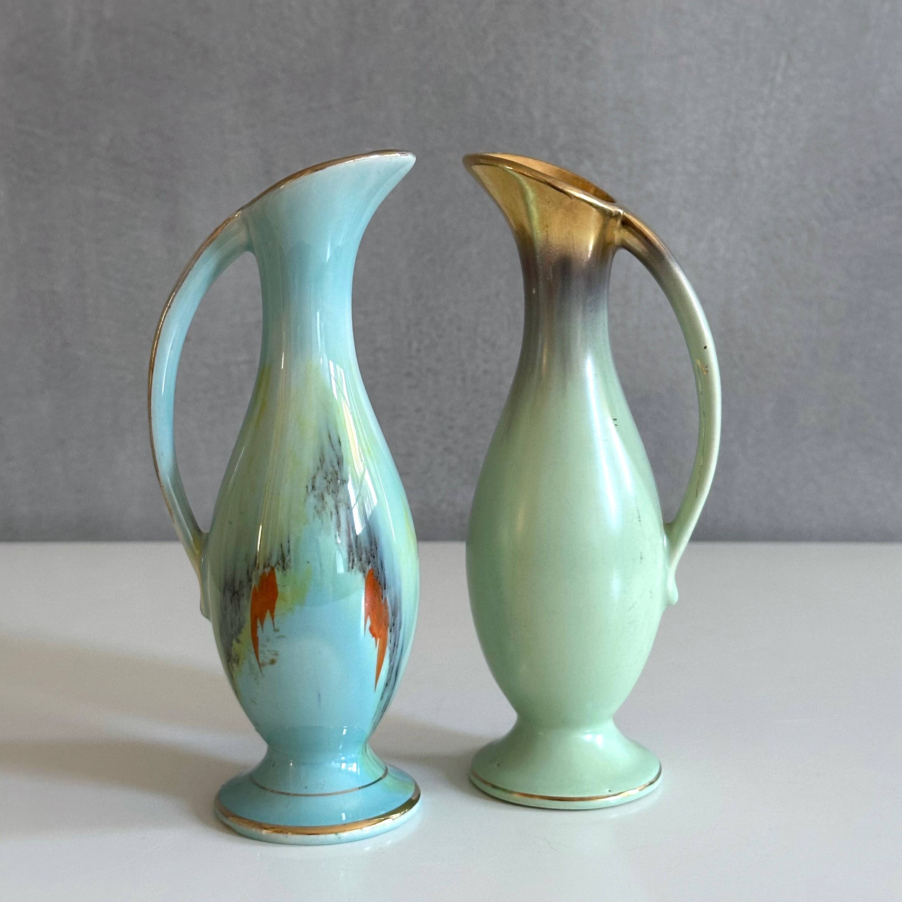 Bay ceramic vase 523-17, pastel, westgerman pottery, 50's interior