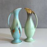 Bay ceramic vase 523-17, pastel, westgerman pottery, 50's interior