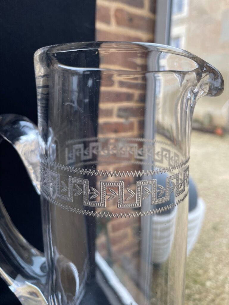 St. Louis - Beer serving party (1) - Art Nouveau - Blown and engraved crystal