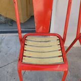 Series of 12 Tolix bistro chairs by Xavier Pauchard model T4 - 1950s