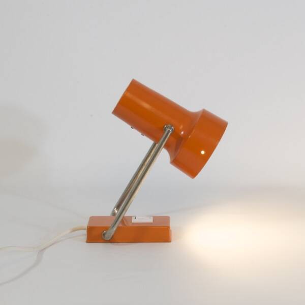 Orange and chrome wall or table spot lamp, bedside, 1960