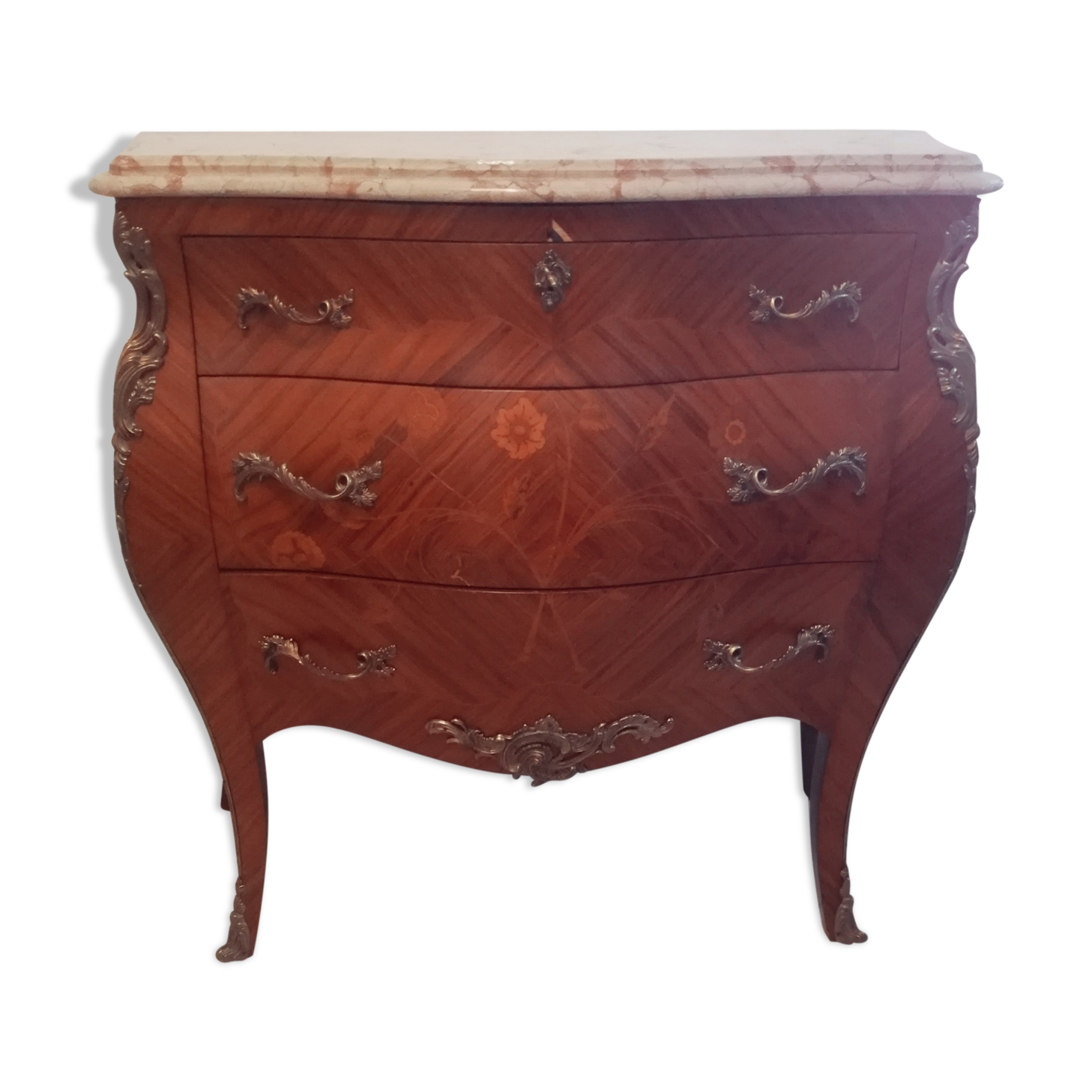 Commodity tomb three drawers Louis XV style