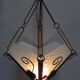 Art deco hanging lamp with 4 cloudy glass plates