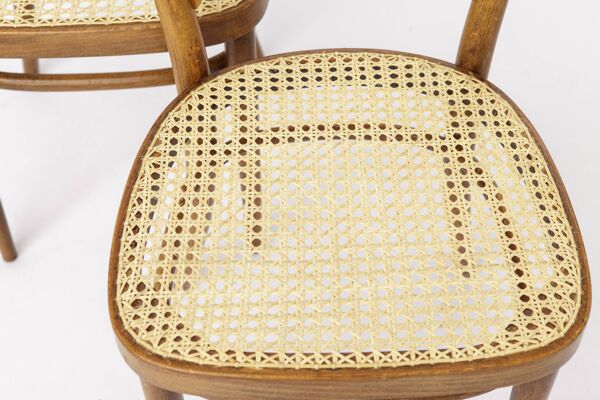 Paire de chaises vintage Thonet modèle 14   Chaises de salle à manger en bois courbé Radomsko
