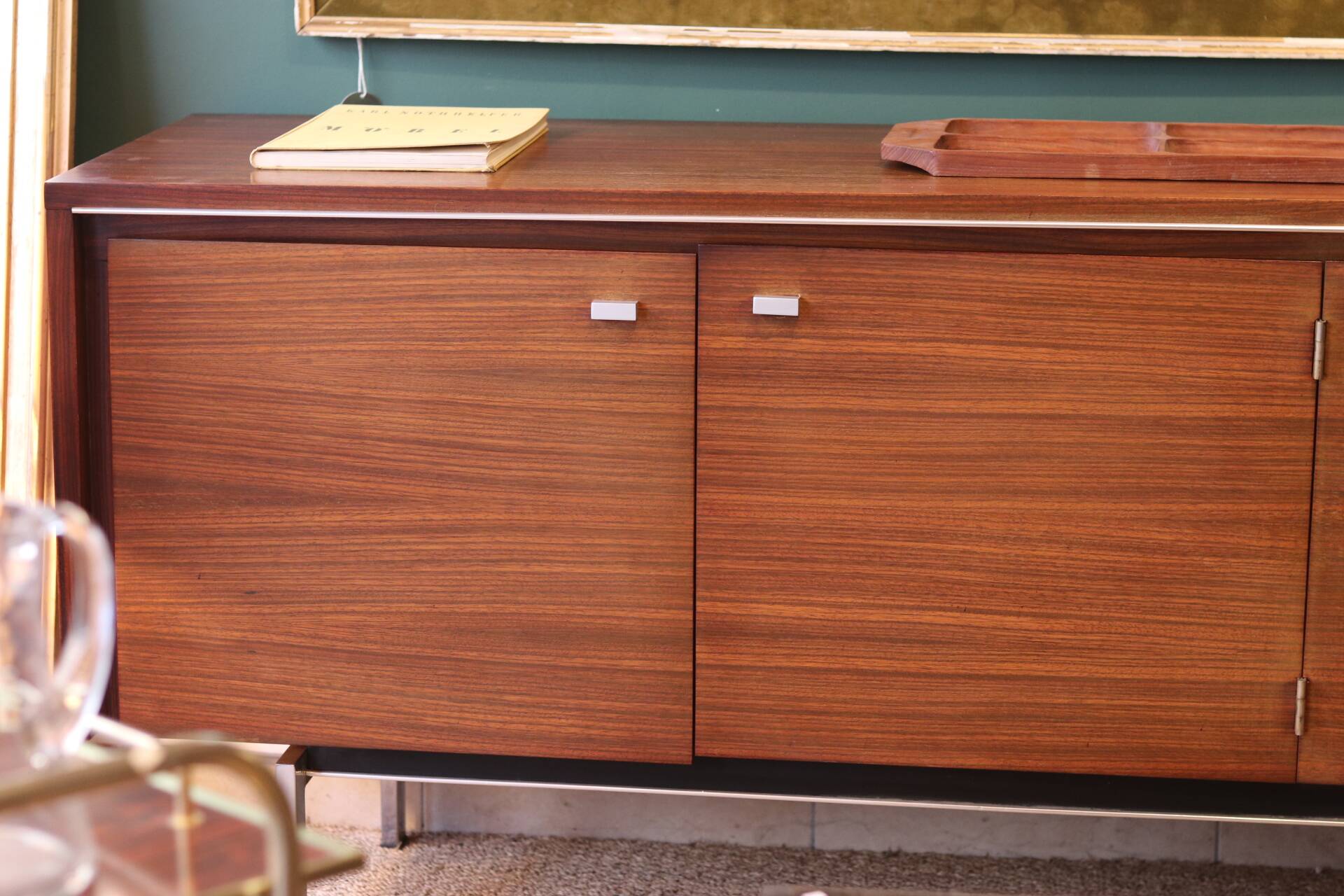 Mid-century sideboard in rosewood and chrome metal