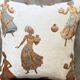 African Pottery Women Jacquard Cushion, Figural Woven Pillow Cover
