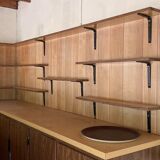 Full vintage bar with counter, fridge, shelves in 60s formica