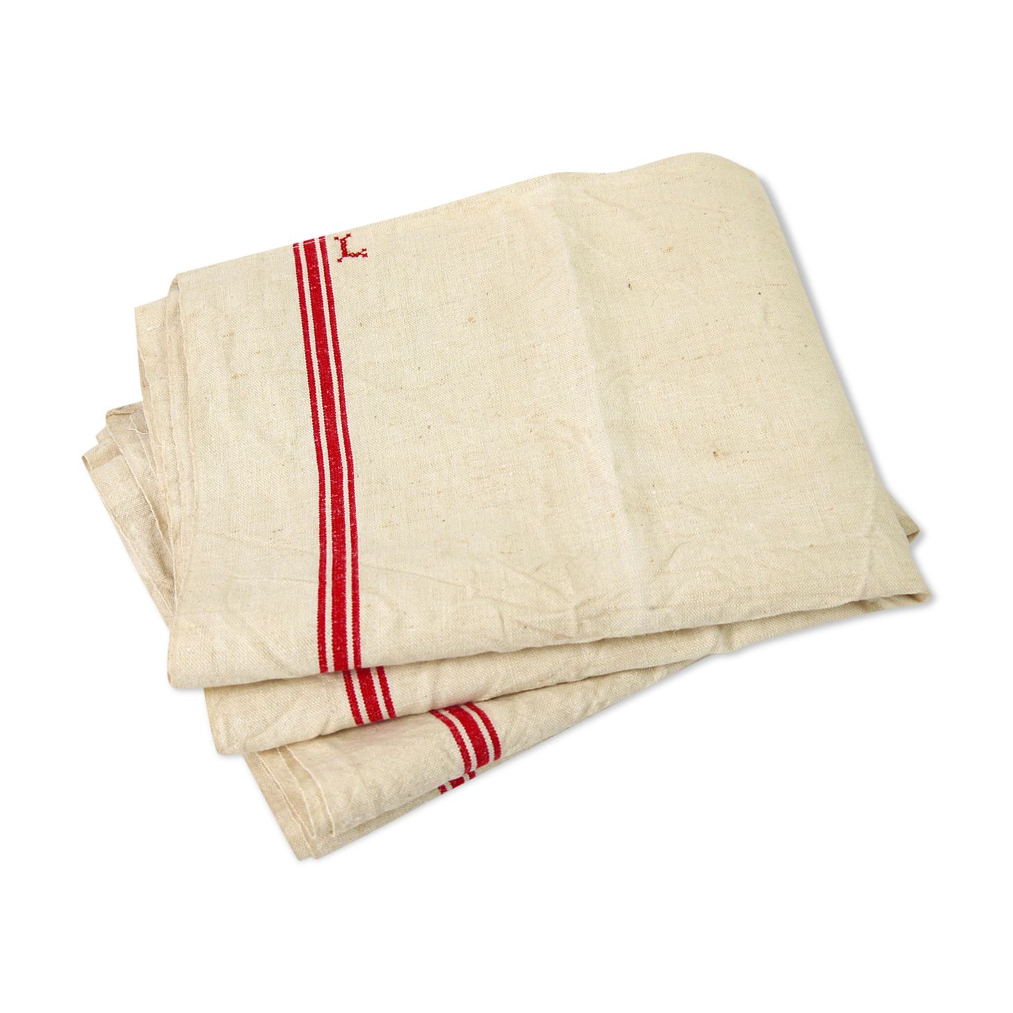 Lot de 2 grands torchons monogrammés