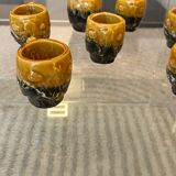 Set of 7 small glasses of Zoomorphic Vallauris Chicks