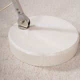 Guzzini arc floor lamp, travertine base