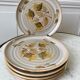 set of 5 stoneware dessert plates Niderviller Doria Ste Radegonde hand painted white years