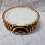 7 Limoges plates gilded with fine gold