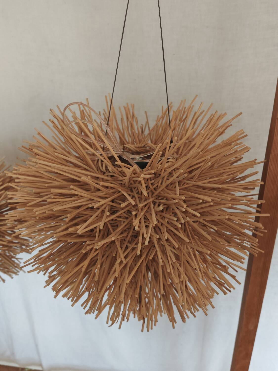Vintage rattan pendant chandelier