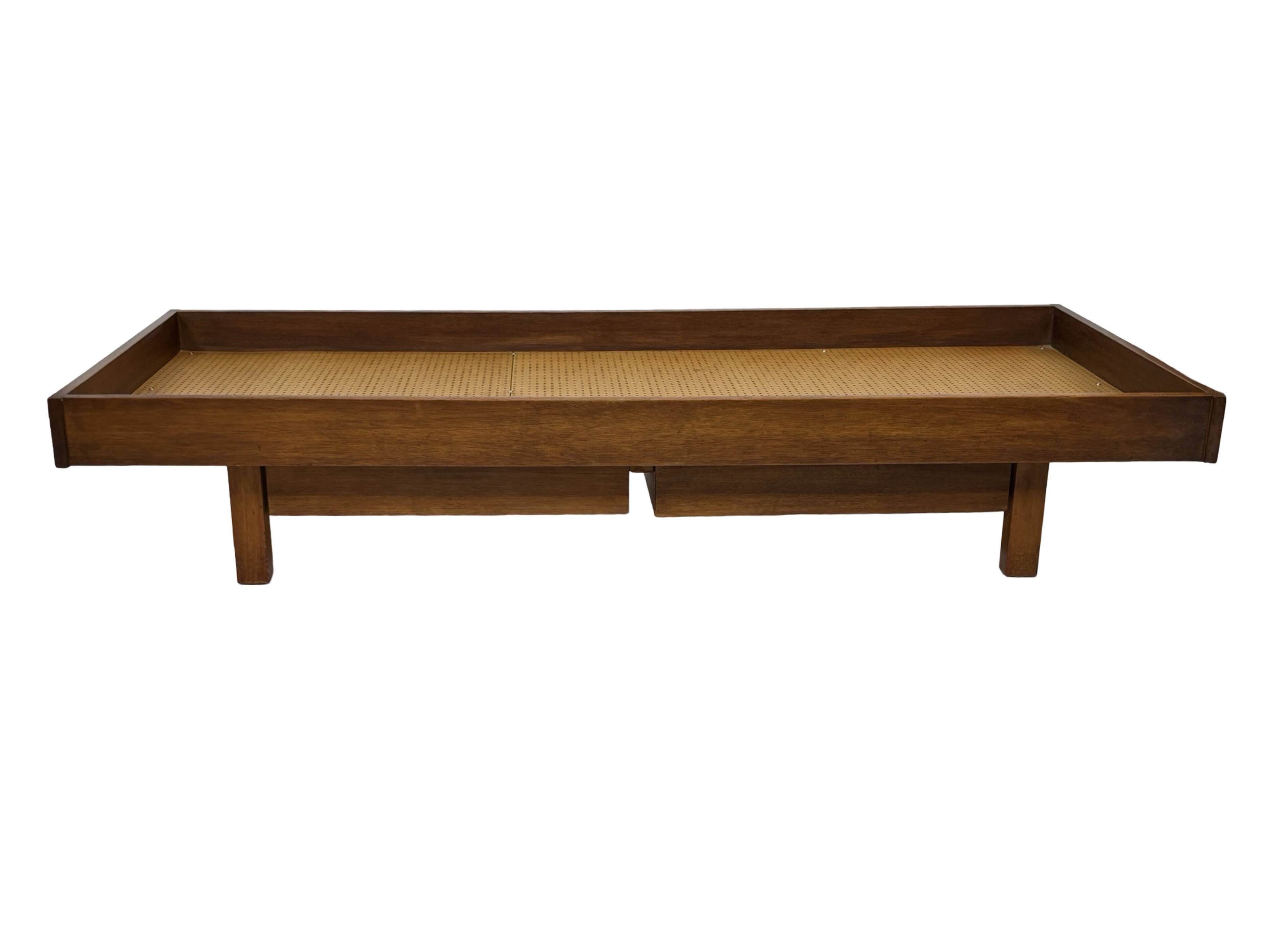 Vintage daybed with drawers 1960s in teak minimalist design