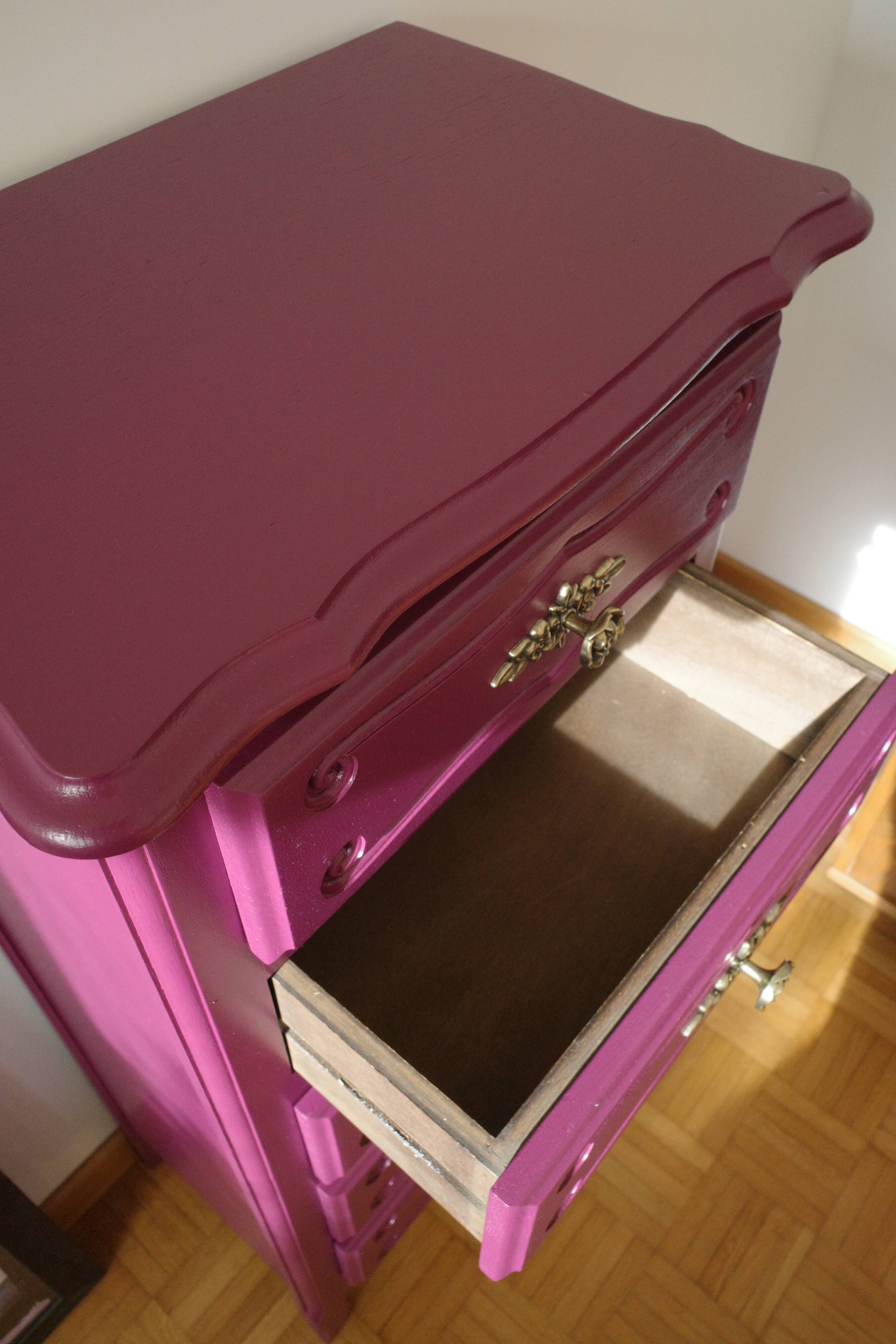 Vintage plum chest of drawers