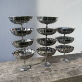 11 stainless steel cups / bowls 1970