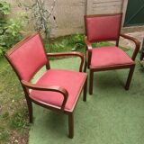 Paire de fauteuils de bridge vintage à accoudoirs vintage