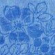 Nappe damassée en lin blanc-bleu