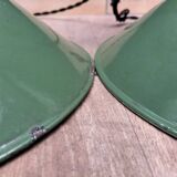 Enameled sheet metal cone pendants