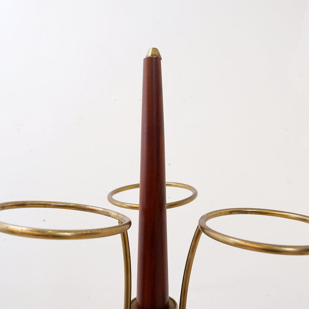 Tripod floor lamp with three arms and opaline glass - 1950s