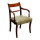 Antique Regency armchair in mahogany, upholstered seat, UK 1800s
