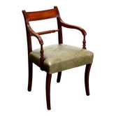 Antique Regency armchair in mahogany, upholstered seat, UK 1800s