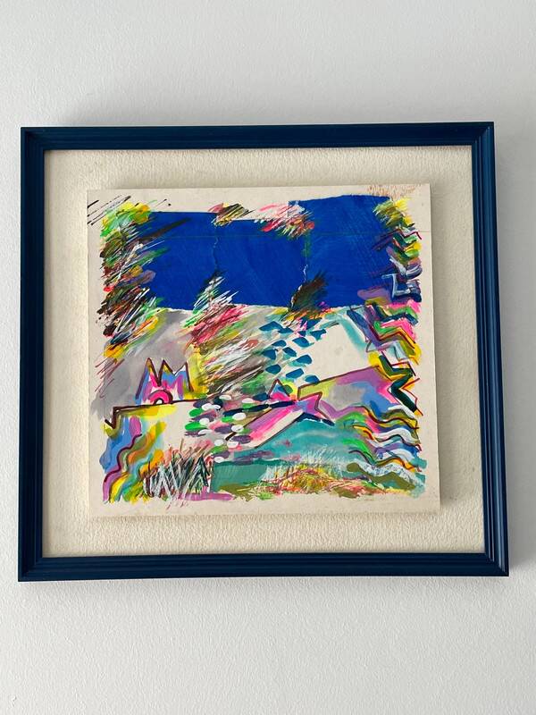 Collage painting "Sea Voyage" - 32x30.5 cm