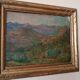 Peinture à l'huile de paysage impressionniste sur carton du début des années