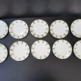 Lot of 10 plates to desserts of the 1950s